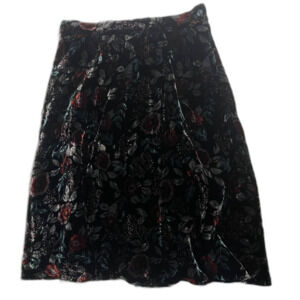 The White Pine Company The Silk Collection Vintage Floral Velvet Skirt Size M